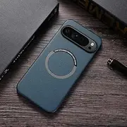 [Jarttarn] Magnetic PU Leather Cover Compatible with Google Pixel 9 Pro Wireless Charging Camera Proteciton Back Case for Pixel 9 Pro (Green)