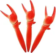 3pcs Lobster Claw Ballpoint Pen Pens Signature Pen Multi-use Pen Office Pen Writing Pen Desk Pen Table Ballpoint Pen Lobster Pen Office Business Pen Multi-function Pen Red Plastic Tofficu