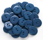 100pcs 1 Inch 25mm Sewing Buttons for Garment 2 Holes Dark Blue Buttons Craft...