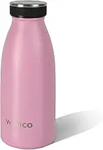 wenco falmingo Stainless Steel Drinking Bottle, Pink, 350 ml, Perfect for Children, BPA-Free, Leak-Proof, Suitable for Carbonated Drinks, Small Thermos Flask for Fizz, Sports, School, Fitness