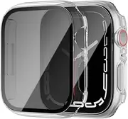 [Cuteey] 2 Pack for Apple Watch Series 10 42mm Screen Protector Case, Unti-Spy Glass Protector Hard PC Cover Bumper for iWatch 8 7 41mm Accessories, Clear/Clear