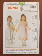 BURDA PATTERN - 9775 GIRL'S DRESS PETER PAN APRON PINAFORE OVERDRESS 2-6 UNCUT
