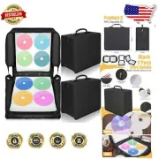 Portable CD/DVD Storage Wallet Set - 400 Disc Capacity with Heavy-Duty Handle