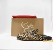 NIB Christian Louboutin Coolito Swing Cheetah-Print Calf Hair Flat Loafers Mule