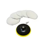 Lambswool Polishing Pads Sheepskin Buffing Pads, 7 Piece Set. Includes 5 Lamb...