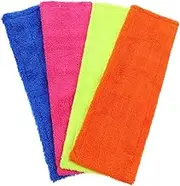 CHILDWEET 4pcs Coral Fleece Mop Pads Refill Reusable Cleaning Mop Replacement for Hardwood Tile Marble and Floors Strong Water Absorption for Polishing and Waxing