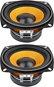 Binxind 2Pc 4Inch Audio Portable Speaker 4 Ohm 15W Bass Speaker DIY Professional Multimedia Subwoofer Speakers for Sound System