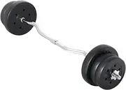 25Kg Olympic Barbell Dumbbell Weight Set Gym Lifting Exercise Curl Bar Black
