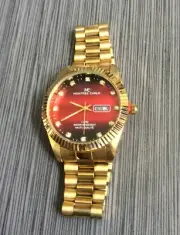 Montres Carlo RX Designer Style Luxury Dress Watch Red Dial Crystal Hours & Date