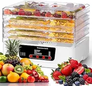 350W Electric Food Dehydrator with Adjustable Temperature, 13L 5-Layer Removable Tray Fruit Dryer for Jerky, Dog Treats, Herb, Meat, Beef