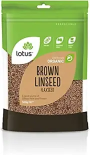 Brown Organic Linseed Flaxseed 500 G, 500 G
