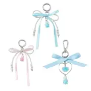 Lovely Pearls Bowknot Turtles Pendant Keychain For Backpack And Purse Adornment