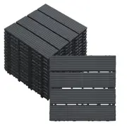 Interlocking Deck Tiles, 12 PCS Outdoor Patio Flooring, 12"x12" Interlocking ...