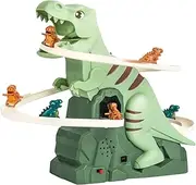 Electric Dinosaur Stair Climbing Toy | Dinosaur Chasing Race Track,Educational Realistic Track Game Playset Roller Coaster for Boys Girls Indoor Outdoor Park