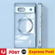 Fr Google Pixel 9 XL 8 Pro 8A Magnetic Mag Safe Case Clear Shockproof Case Cover