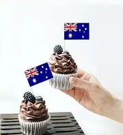 100PCS Australia Flag Cake Topper,Australian Cupcake Stand For Party Decoration Supplies