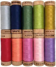 Sarah Fielke Big Woods 100% Cotton 80wt Thread Collection, 10 Small Spools, 80m Each Ideal for Crafting, Sewing, Quilting, and Patchwork