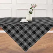 Solino Home 100% Pure Linen Table Throw for Summer - Glen Check, Made in USA