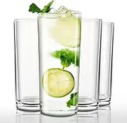 Highball Glasses Set of 4, 10 OZ Drinking Glasses, Lead-Free Crystal Cocktail Glasses, Water Glasses for Juice, Cocktails, Wine, Iced Tea, Mojitos Glassware Set
