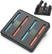 4 in 1 Magnetic Charging Dock for Switch 2, Fast Charge 4 Controllers in 2 Hours, Wall Mount & LED Status, Overcharge Protection, Compact Design, Must-Have Switch 2 Accessories
