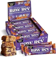 Raw Rev Vegan Protein Bars- Peanut Butter Dark Chocolate & Sea Salt, 12 Bars, Non-GMO, Plastic-Neutral, Nothing Artificial, Glo Formula, Gluten-Free, Keto-Friendly, Paleo, Kosher, No Sugar Alcohols,