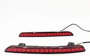 Rear Brake Light For Civic 2021 2022 2023 LED Rear Fog Lamp Car LED Bumper Light Brake Light Dynamic Turn Signal 1 Pair Reflector Light Third Brake Light(A Red Cover)