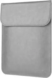 Allinside 15-16" Laptop Sleeve Compatible with MacBook Pro 16 2019-2021 M1 Pro M1 Max (A2485 A2141)/ MacBook Pro 15 2010-2019 (A1990 A1707 A1398), PU Leather Laptop Case, Gray