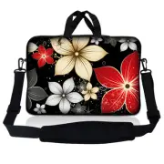 17.3" 17.4 Laptop Sleeve Bag Case Pouch w Handle & Shoulder Strap Black Red SP29