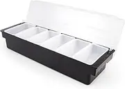 Cocktailor Bar Top Food & Condiment Dispenser – 6 Tray Plastic Garnish Station for Serving, Bartending, and Salad Prep