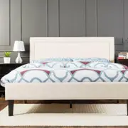 Istyle Wiltshire King Single Bed Frame Fabric Beige