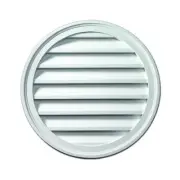 22.25 in. x 22.25 in. Round White Polyurethane Weather Resistant Gable Louver