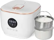 Low Sugar Rice Cooker, 3L Portable Rice Cooker, 5 Cooking Modes, 24-Hour Smart Appointment, Non-Stick Ceramic Glaze Interior, Removable, Compact Electric Rice Cooker for 1-6 People