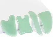 Guasha Massage Tool，Natural Jade Gua Sha Board, 4PCS Guasha Stone Scraping Massage Sets for SPA Acupuncture Physical Therapy Muscle Knots Facial Caring Point Treatment Tissue Lymphatic Drainage