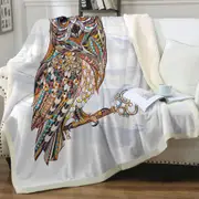 Multi Colored Owl Throw Blanket