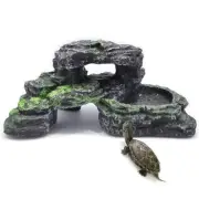 Reptile Hide Resin Turtles Dock for Aquarium (Size: 7.1 x 4.7 x Small, Style 1
