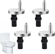 4 Pack Replacement Toilet Seat Hinge Fitting, Screw Anchoring Screw Pin for Toilet Seat Hinges Top Close Soft Release Quick Fitting