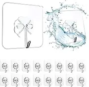 Kitchen Wall Hooks- 16 Packs15lb(Max) ,Adhesive Hooks, Nail Free Sticky Hangers with Stainless Hooks Reusable Utility Towel Bath Ceiling Hooks