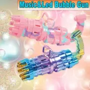 Kids Automatic Gatling Bubble Gun Toys Summer Soap Water Bubble Machine MUSIC✅