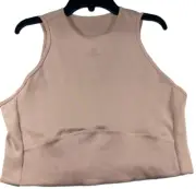 Adidas Workout Crop Tank Top Womens size XL Pink Sleeveless Open Back New