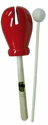 MANO PERCUSSION Wooden Tulip Block Red Kids, Education, Beater Included