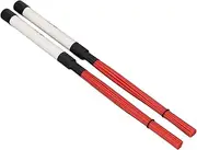 Jazz Drum Brushes ABS Nylon Wire Drumstick Brush Percussion Accessories Pair (Red White)