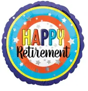 Happy Retirement Colourful Circles Foil Balloon
