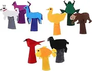 9pc Set of Soft Felt Animal Hand Puppets Toddler Storytelling Toys Diverse Characters for Boys and Girls