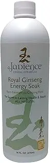 JADIENCE Royal Ginseng Energy Bath Soak : All Natural Herbal Liquid Formula For Full Body Or Foot Soaking & Stamina Relieve Stress, Fatigue And Muscle & Joint Pain - 16Oz