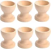 FUNOMOCYA 6Pcs Wooden Egg Holder Natural Wood Kitchen Egg Tray for Safe Storage Creative Decoration and Organizing Eggs Dining Kitchen Countertop
