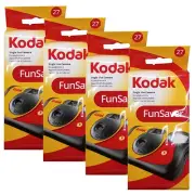 4-Pack Kodak 35mm One-Time-Use Disposable Camera with Flash - 27 Exposure