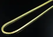 Men's Yellow Gold Finish Sterling Silver Franco Box Chain Necklace 2mm 18"-36"