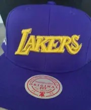 Los Angeles Lakers Hat Cap 50th Ann Purple Snap Back Snapback Mitchell & Ness