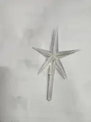 Ceramic Christmas Tree Topper - Clear Iridescent Star - 4 inches