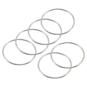 70mm OD Metal O Ring Non-Welded Craft Hoops for DIY Silver Tone 6pcs